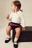 Cotton Bodysuit with Collar