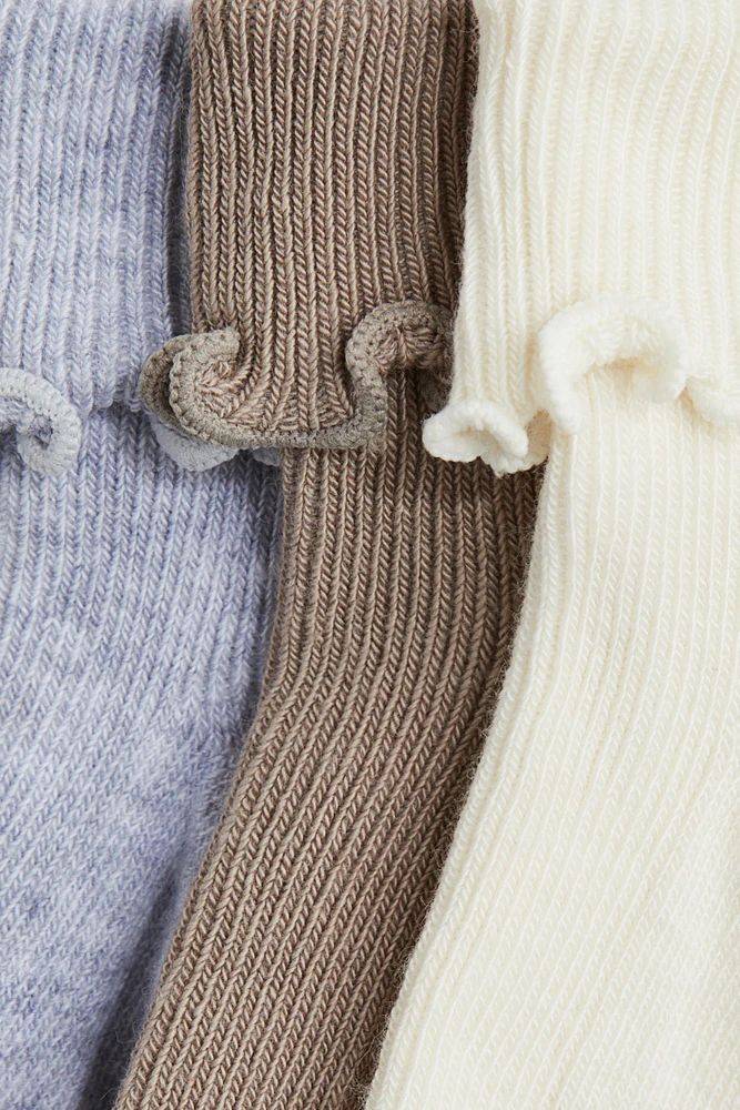 3-pack Socks with Overlocked Foldover Cuffs