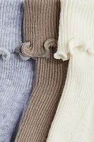 3-pack Socks with Overlocked Foldover Cuffs