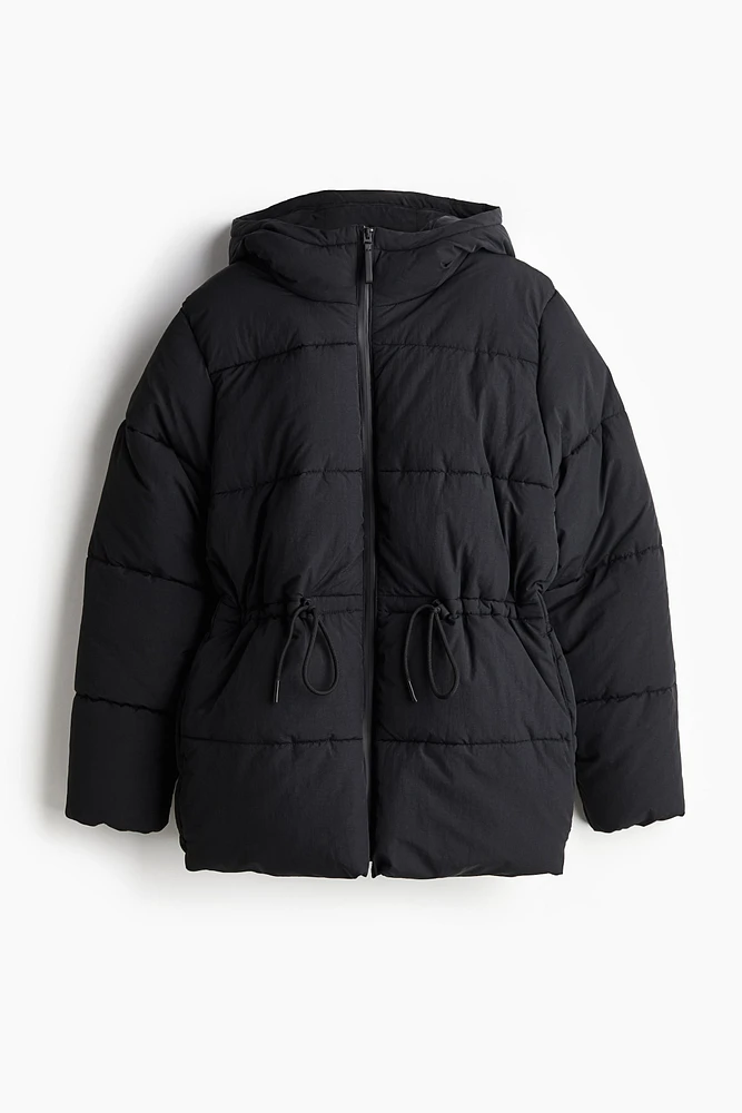 Oversized Drawstring-Waist Puffer Jacket