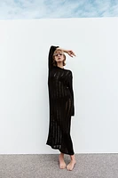 Ladder-stitch-look Knit Dress