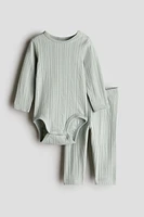 2-piece Pointelle Cotton Set