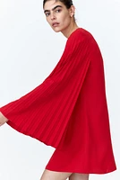 Pleated-Sleeve Dress