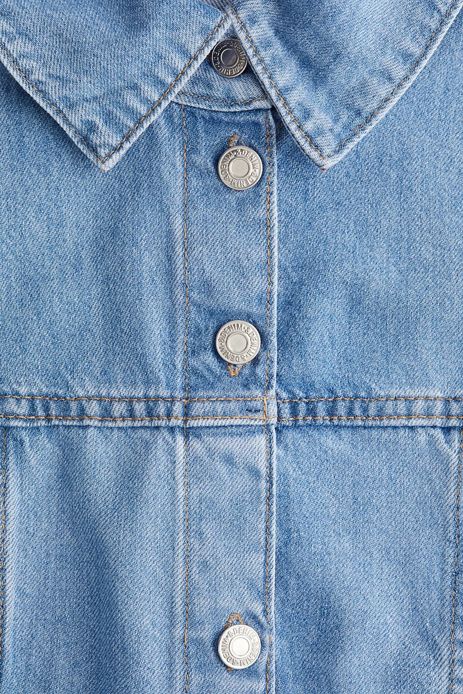 Sleeveless Denim Shirt Dress