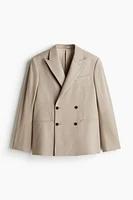 Regular Fit Wool-Blend Double-Breasted Jacket