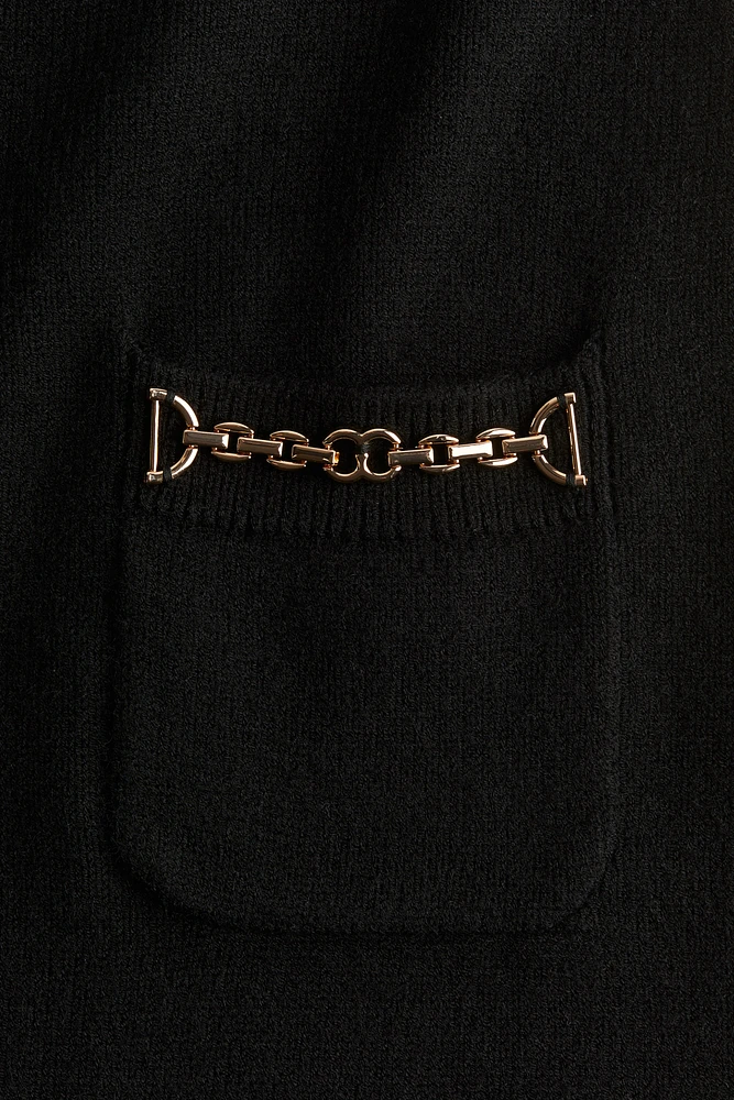 Chain-Detail Knit Dress