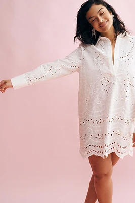 Broderie anglaise shirt dress