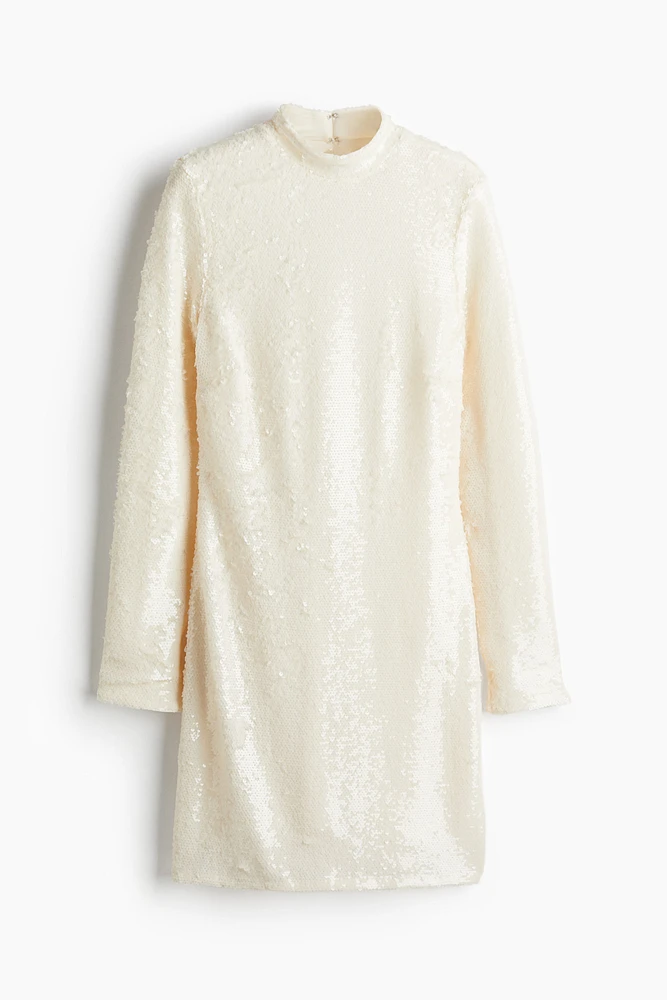 Sequined turtleneck dress