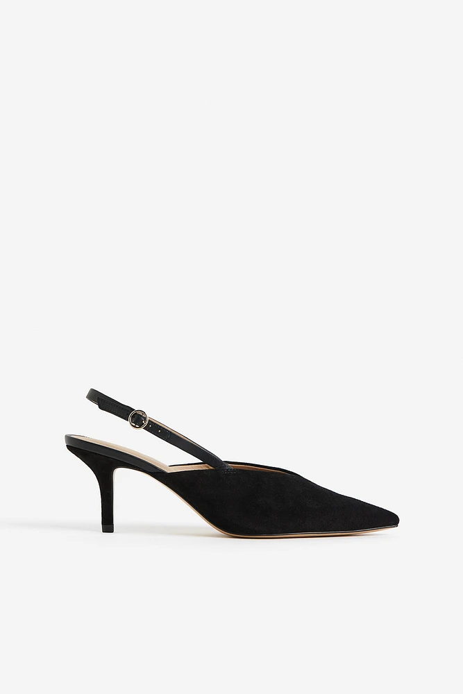 Suede Slingback Pumps