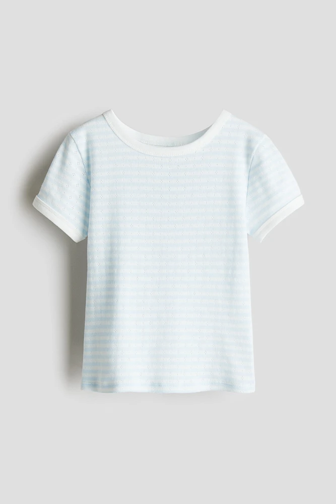 Short-Sleeved Pointelle Jersey Top