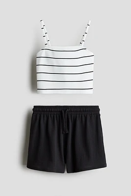 2-Piece Strappy Top and Shorts Set