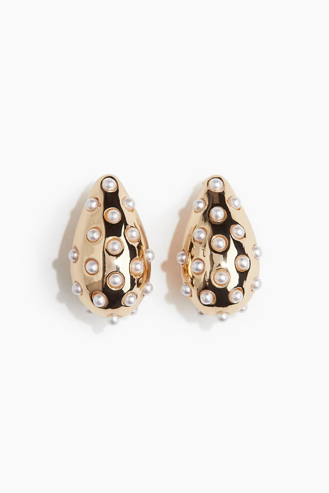 Bead-embellished Dome Earrings