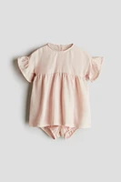 2-piece Linen Dress and Bloomers Set