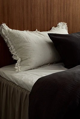 Ruffle-trimmed Cushion Cover