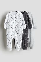 3-pack Cotton Jersey Pajama Jumpsuits