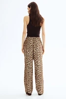 Wide-cut Pull-on Pants