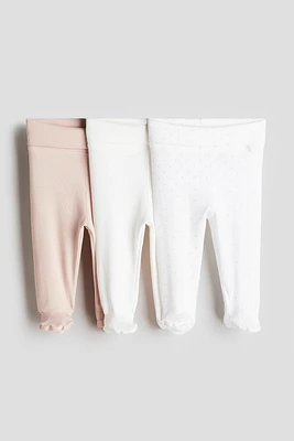 Lot de 3 leggings à ceinture repliable