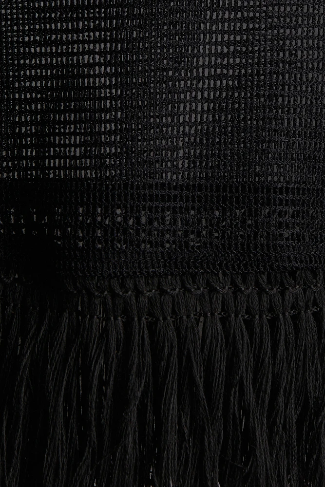 Fringe-trimmed top