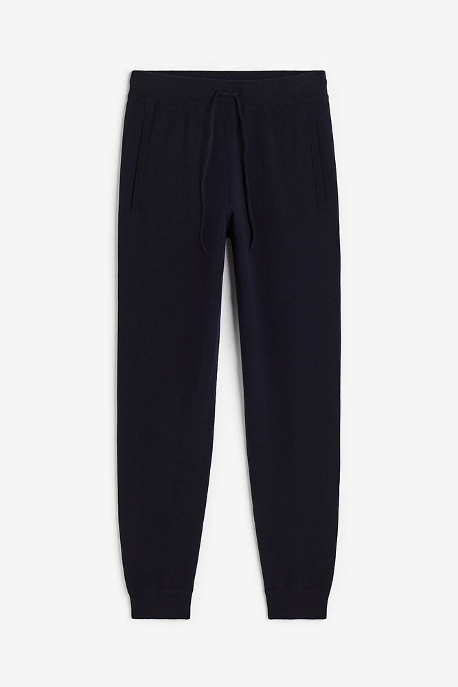 Regular Fit Wool-blend Fine-knit Joggers