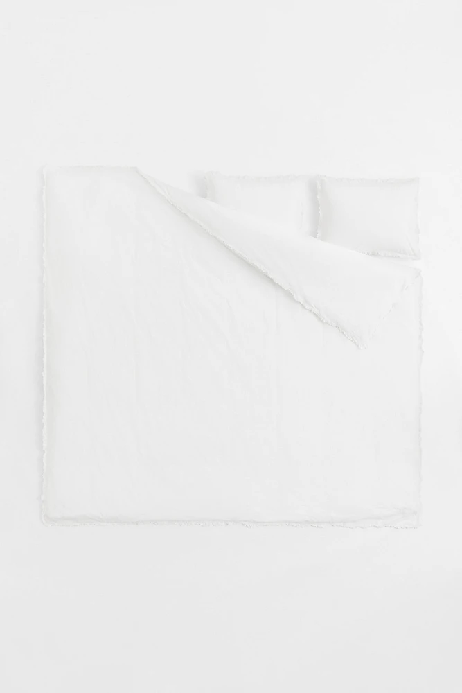 Ruffle-trimmed King/Queen Duvet Cover Set
