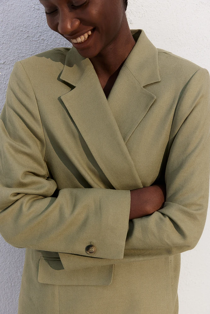 Linen-blend Blazer