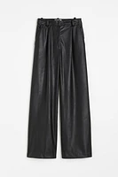 Wide-leg Coated Pants