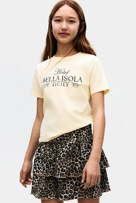 Foldover-Waist Tiered Skirt