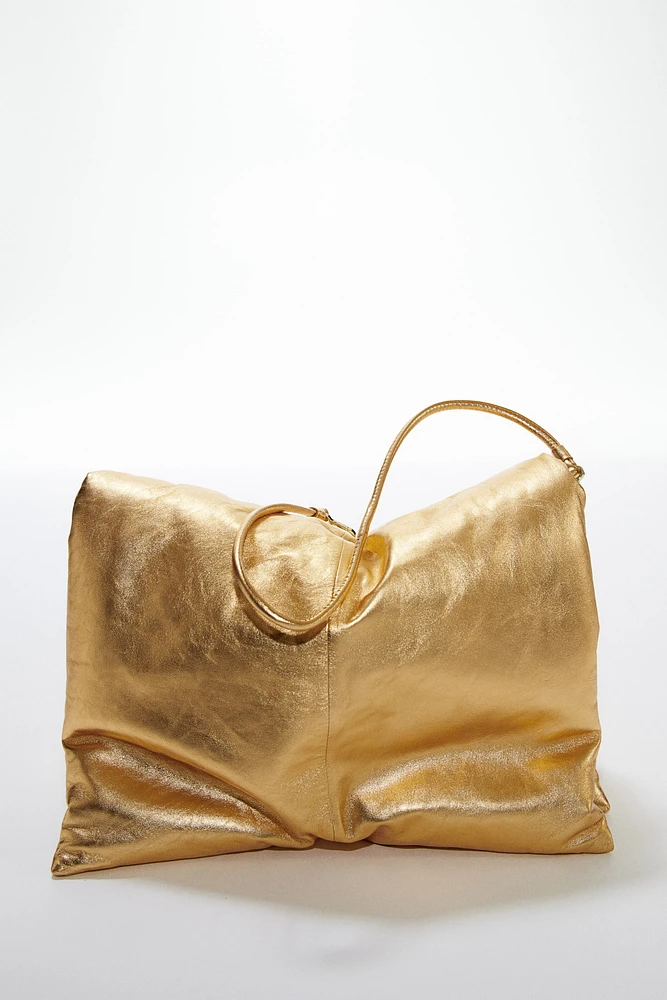 Shimmery Padded Leather Bag