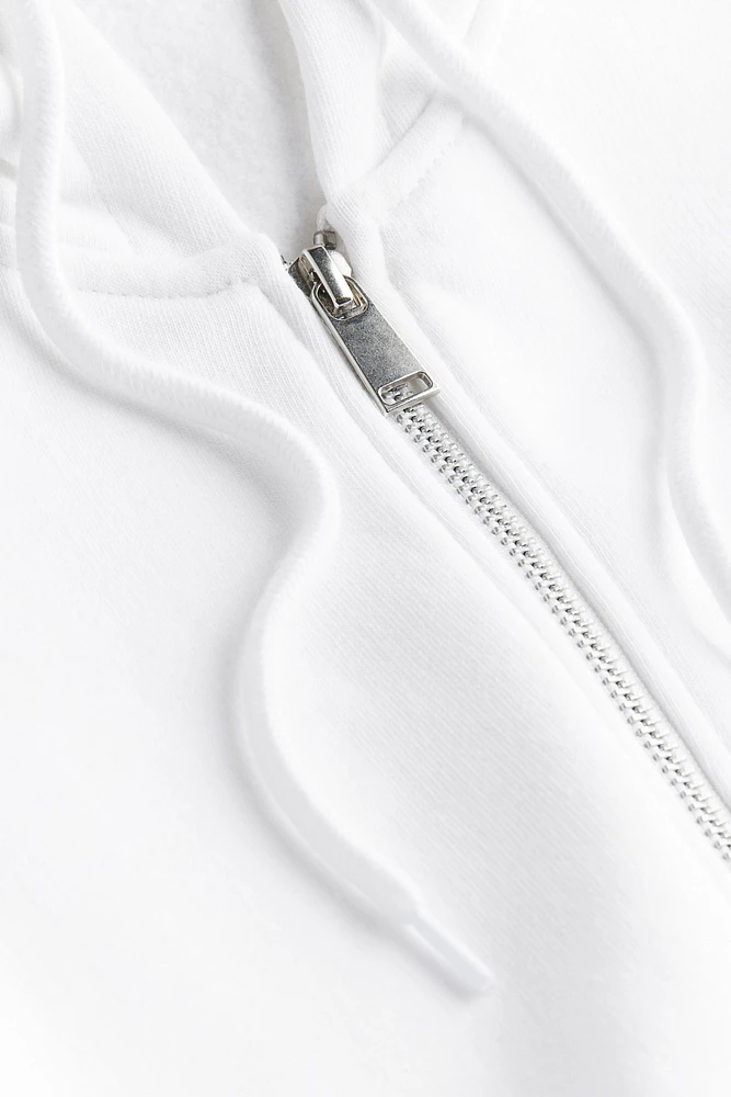 Short Hooded Sweatshirt Jacket