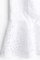 Eyelet-Embroidered Top with Tie Shoulder Straps