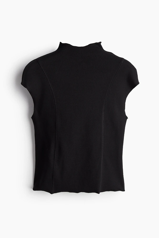 Ribbed Mock Turtleneck Top