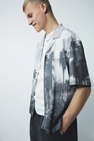 Loose-Fit Mesh Resort Shirt
