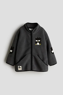 Appliquéd Teddy Fleece Jacket