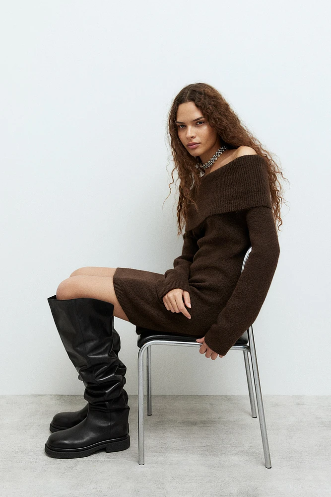 Off-the-Shoulder Knit Dress