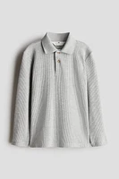 Waffled Jersey Polo Shirt