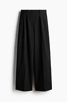 Wide-Leg Twill Pants