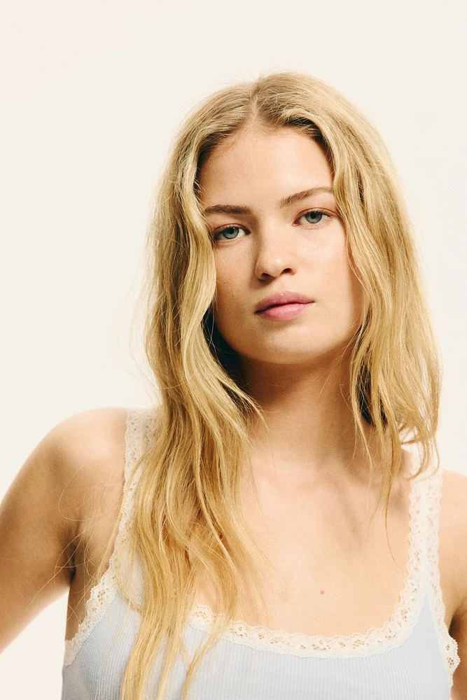 Lace-Trimmed Tank Top