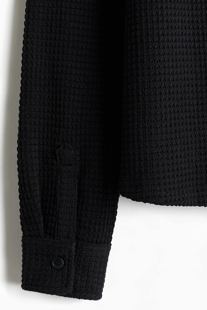 Chemise gaufrée coupe classique