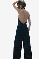 Sequined Halterneck Jumpsuit