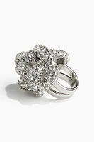 Rhinestone-Chain Cluster Ring