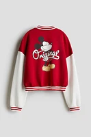 Printed Sweatshirt Baseball Jacket
