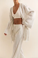 Linen-Blend Robe