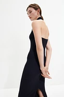 Rib-knit Halterneck Dress