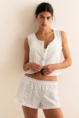 Eyelet-Embroidered Pajamas