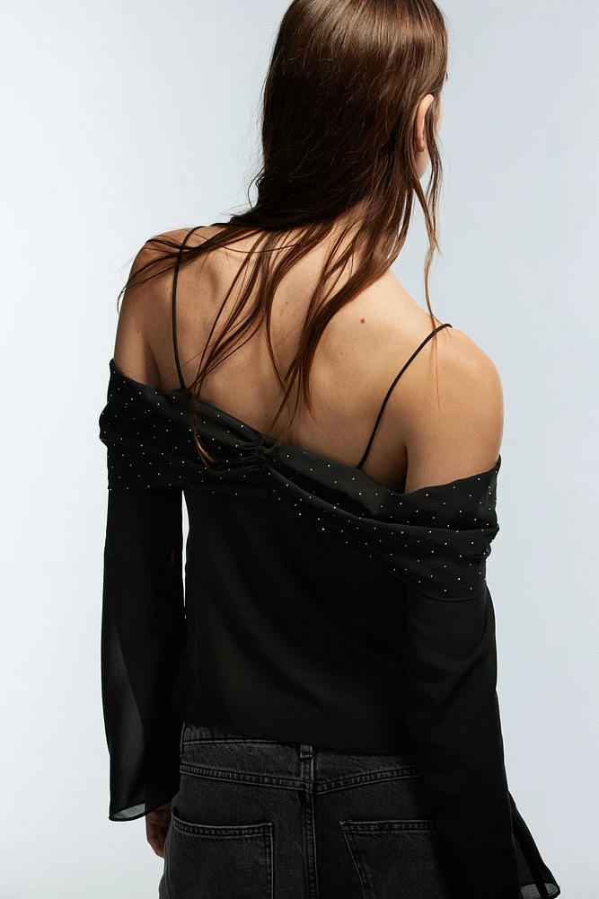 Off-the-Shoulder Chiffon Top