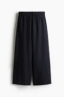Linen-Blend Crop Pants