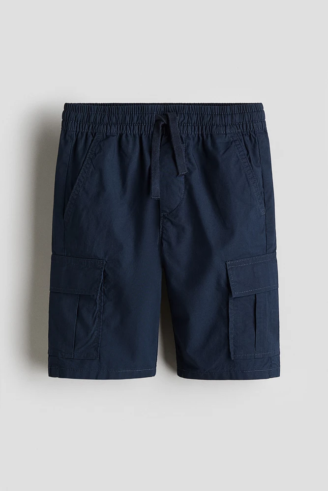 Cotton Poplin Cargo Shorts