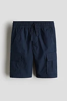 Cotton Poplin Cargo Shorts