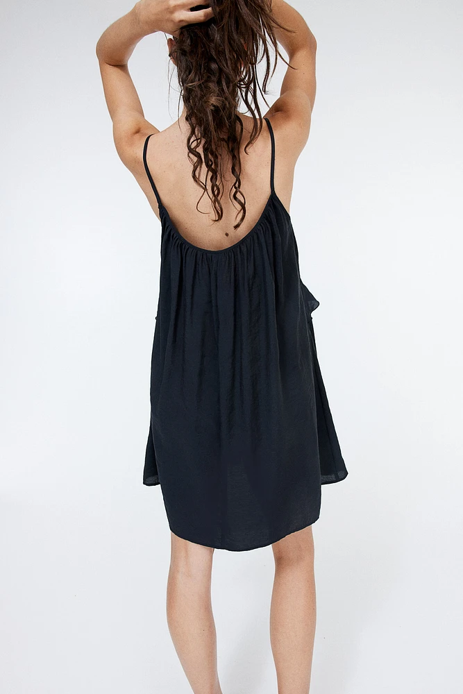 Modal-blend Flounce-trimmed Dress