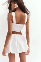 Bubble-Hem Mini Skirt